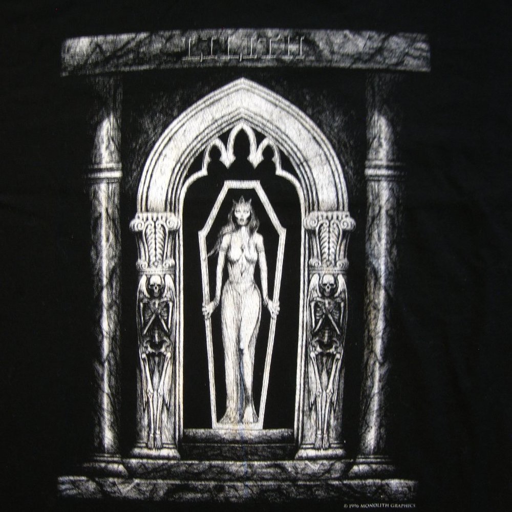 Goddess Lilith emerges from coffin tshirt